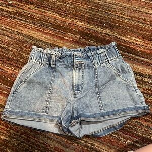 high waisted blue jean shorts (size medium)- maurice’s